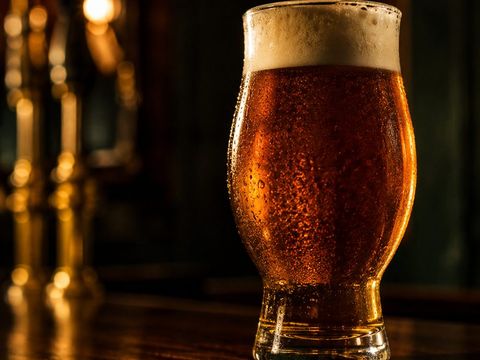 A pint of Japanese craft beer on the bar